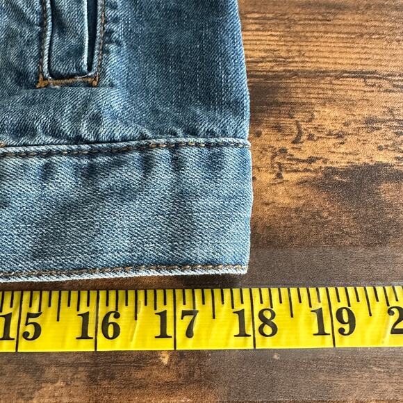 Mudd Distressed Cropped Denim Jean Jacket Medium Streetwear Grunge Preppy EUC - Picture 6 of 9